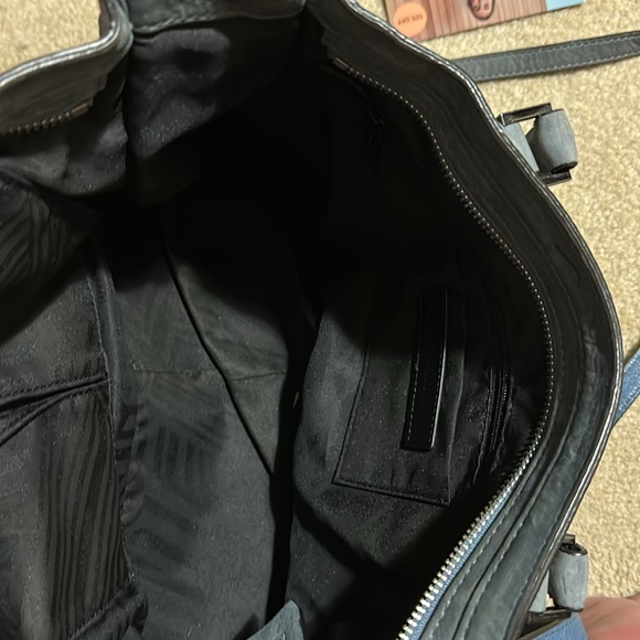 Rebecca Minkoff fringe regan Satchel Tote Suede grey blue - Picture 9 of 9